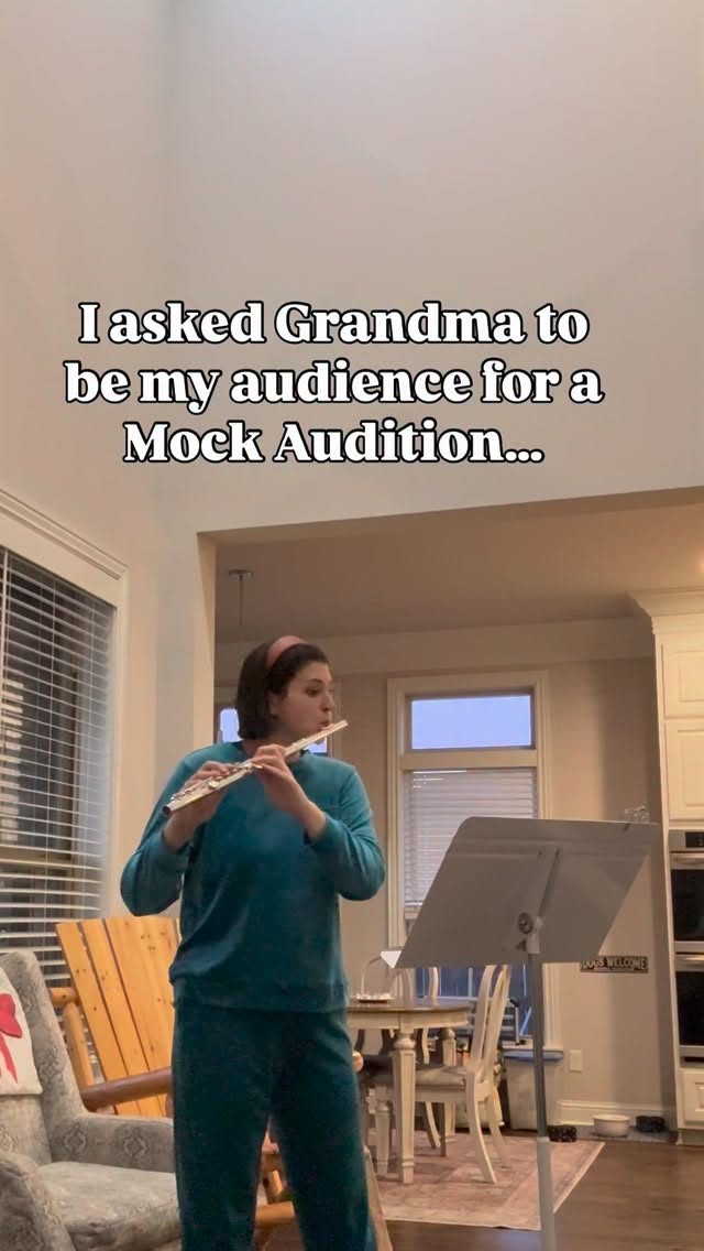 Earlier this week, my grandma was such a good sport sitting through a whole mock audition (well, after Dutilleux she vanished me and my high notes to the other room to finish the rest of the excerpts). But Iโm proud of her for making it that far! ๐#flutist #performance #musician #music #flute