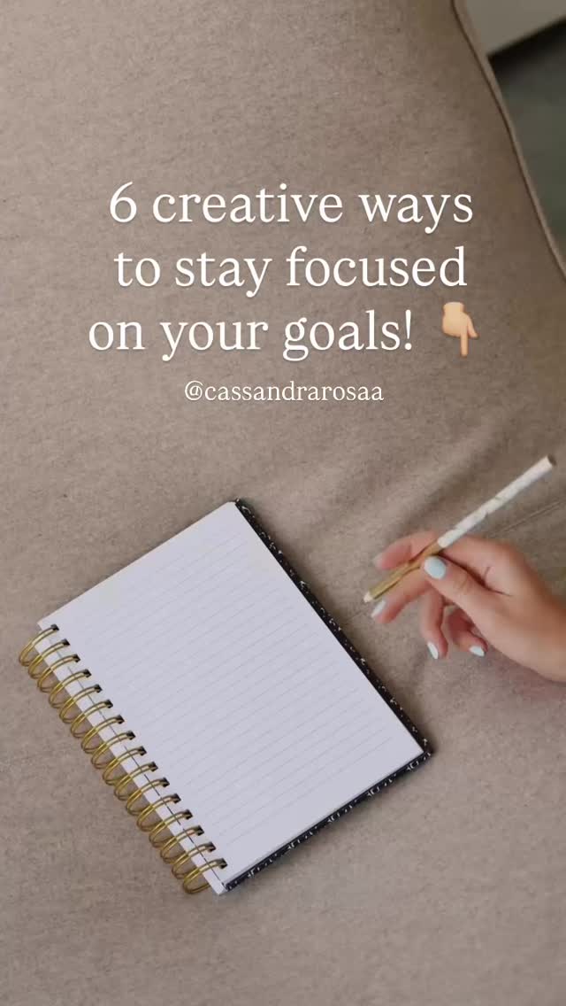 1️⃣ Make a vision board at look at it daily. They is a reason there is so much hype around them. They work!
2️⃣Write out your goals as affirmative “I am” statements and post them up in a place you spend alot of time (ie. at your workspace, the bathroom mirror, the fridge). Recite them out loud daily.
3️⃣Write out what your ideal day in a life would be having all your goals accomplished. Include what life will look like, what you have, and what you feel living it. Post it up in an area you frequent most (ie your bedside table). Read it out loud everyday.
4️⃣ Record your goals/dream day as a voicenote and add it to the beginning of your work commute playlist.
5️⃣ Make your dream day into a song, record it, add it to the beginning of your morning getting ready playlist.
6️⃣ Make your dream day into a video. On Canva piece together your goals in video form, download it to your phone and play it when you are having your morning coffee or tea.
What do all these have in common❓
✔️They are keeping your goals in close proximity to where you spend time,
✔️they are incorporated into your daily routine,
✔️and allow you to connect with your desires consistently.
That’s where focus lies!
Drop a ✨ if you were inspired by these ideas…
& follow @cassandrarosaa for more inspirational content!