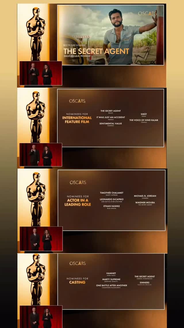 Que alegria viver, pelo segundo ano consecutivo, o Brasil presente no Oscar!
Talvez o Oscar não seja, em si, mais importante do que tantos outros prêmios já conquistados pelo nosso cinema, mas é inegável a visibilidade que ele oferece.
Estar ali significa projetar nossas histórias, talentos e modos de fazer cinema para o mundo inteiro, ampliando olhares e abrindo novas possibilidades.
No ano passado, vimos a força coletiva de “Ainda Estou Aqui”, de Walter Salles, que mobilizou públicos e conversas em torno do cinema brasileiro. Agora, celebrar quatro indicações de “O Agente Secreto”, de Kleber Mendonça Filho, é viver novamente esse movimento que atravessa fronteiras.
E como o próprio Kleber disse em um de seus discursos:
“Façam filmes.” 🎥
Seguimos acreditando nisso e celebrando cada passo do cinema brasileiro.
#Oscar2026 #OAgenteSecreto #CinemaBrasileiro #TheSecretAgent