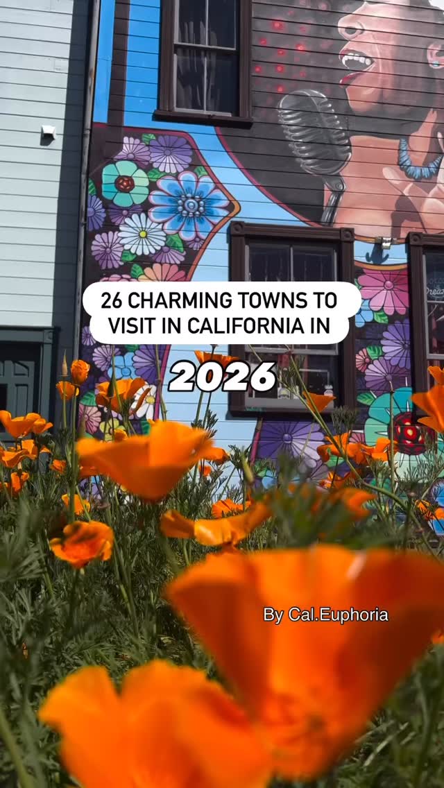 Here’s a list of charming towns throughout California to visit in 2026!
From coastal gems to tiny mountain villages; from rustic cowboy towns to old historic logging towns….there’s lots to explore!
Eureka
Mendocino
Mill Valley
Solvang
Grass Valley
Cambria
Three Rivers
Idyllwild
Carmel By The Sea
Arcata
Santa Ynez
Truckee
Avila Beach
Guerneville
Nevada City
Ferndale
Kingsburg
Temecula
Tustin
Ojai
Julian
Sonoma
Auburn
Los Alamos
Fort Bragg
Carlsbad
🚗
Remix @cal.euphoria
#californiaroadtrip #travelcalifornia #explorecalifornia #californiavacation #californialiving californialove california