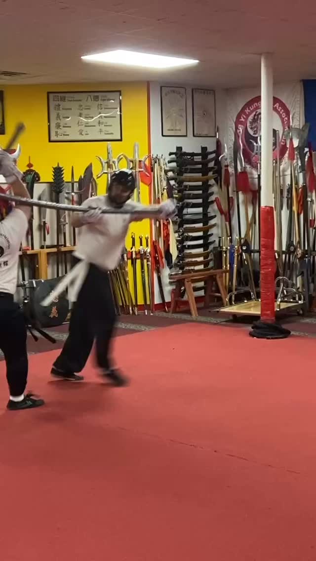 There’s no running away from Lee Ping! 😂 #zykfa #weaponsparring #kungfu #martialarts #madisonwi