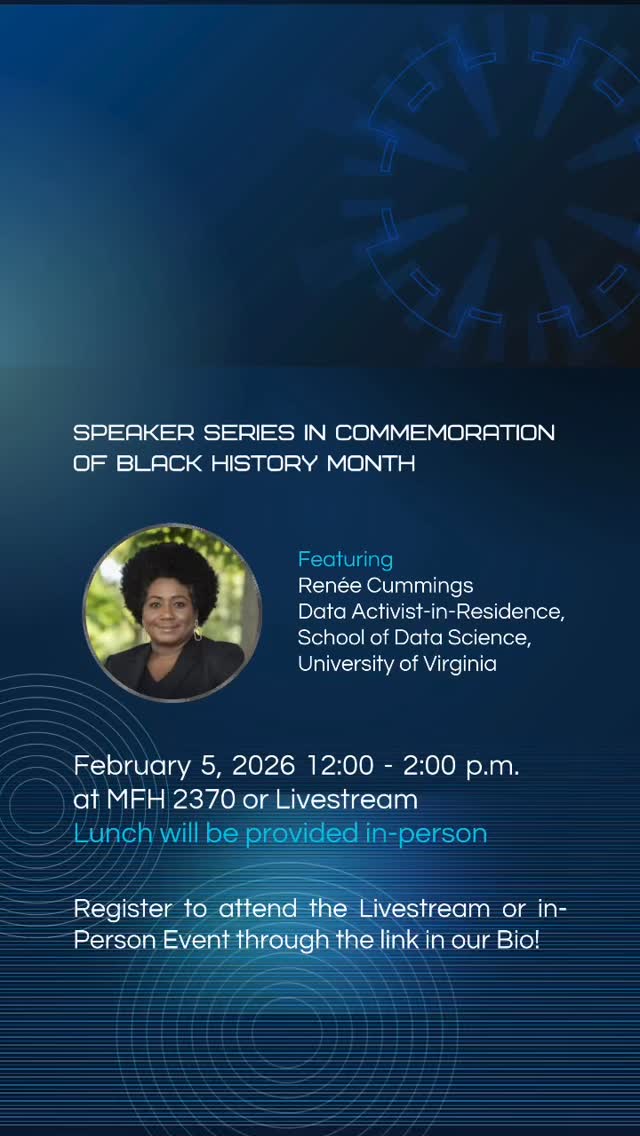 BLSA Calgary is excited to share the upcoming AI & the Race Speaker Series, held in commemoration of Black History Month.
Join us for “Judged by Data”, featuring Renée Cummings, as we explore fairness, governance, and justice in the age of artificial intelligence.
📅 Feb 5 | 12–2 PM
📍 MFH 2370 or Livestream
🔗 Register via link