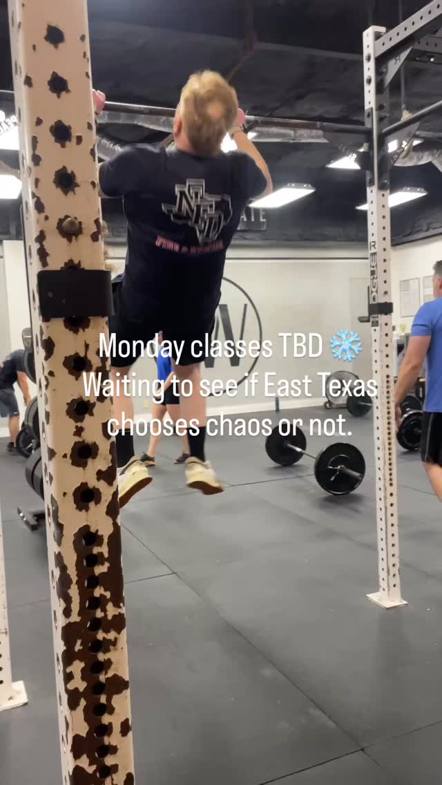 Thrusters. Pull-ups. Heavy breathing.
A little Fran to keep East Texas warm while we wait on the freeze
#Fran
#CrossFit
#Nacogdoches
#StayWarm
