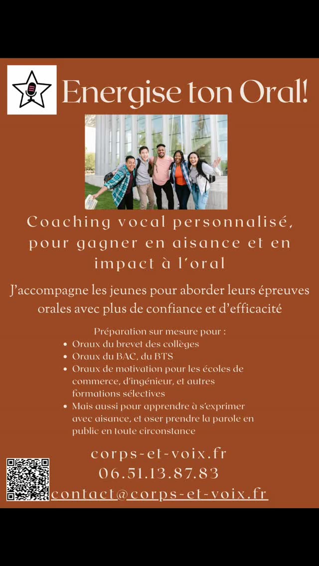Parents d'adolescents : En seulement quelques séances de coaching vocal, j'aide votre ado à gagner en confiance, à s'exprimer avec aisance et impact. Offrez-lui les clés de la réussite pour ses examens de fin d'année !#coachingvocal #expressionorale #parentsados #baccalauréat #brevetdescolleges