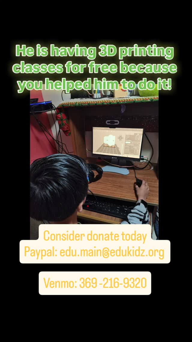 #educateforall #3dprinting consider donate today to keep helping free classes for children in need. PayPal edu.main@edukidz.org