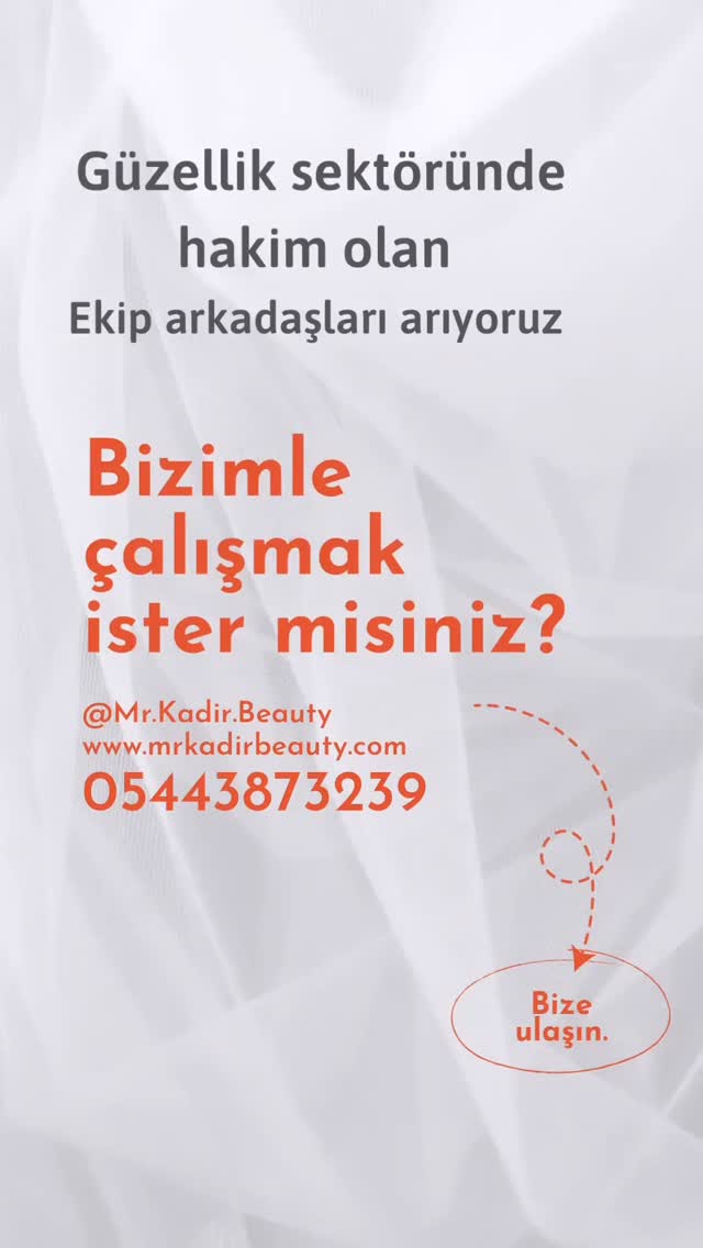 Güzellik sektöründe hakim olan
Ekip arkadaşları arıyoruz
Bizimle
çalışmak
ister misiniz?
@Mr.Kadir.Beauty
www.mrkadirbeauty.com
05443873239
#şırnakişilanları #şırnakgüzellik