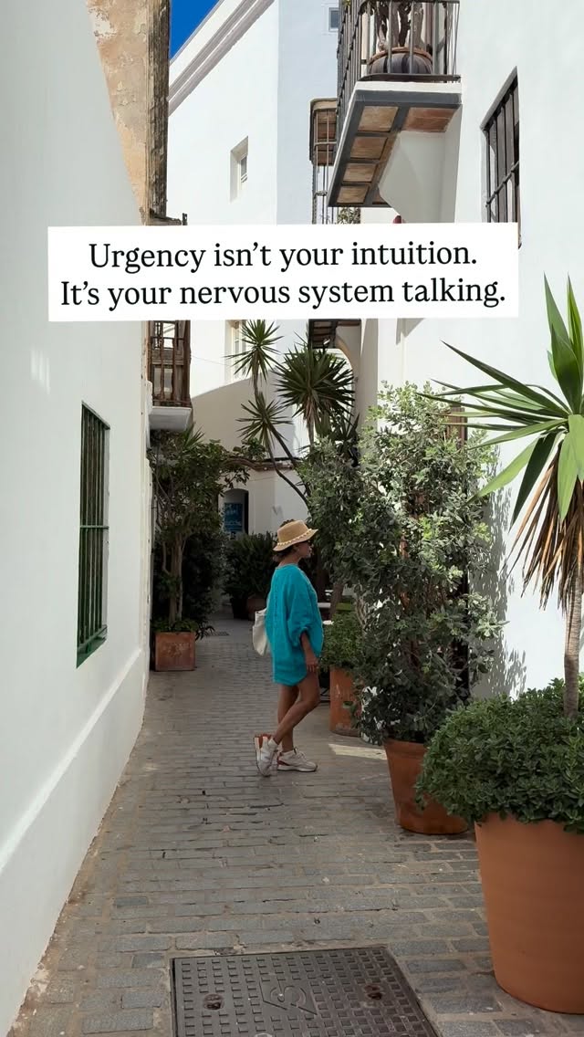Here are some common places urgency lives, and the story the nervous system learned there.
• Throat / Jaw
“When urgency tightens the throat or jaw, it usually means the body learned that being heard required pushing or performing.”
→ Often comes from having to explain yourself, prove your feelings, or speak just right to stay connected.
• Solar Plexus (upper belly, diaphragm)
“When urgency burns in the solar plexus, it usually means the body learned that safety came from control.”
→ Hyper-responsibility, people-pleasing, or needing to manage outcomes to avoid disappointment or conflict.
• Heart (fluttery, aching, or constricted)
“When urgency lives in the heart, it usually means the body learned that love was inconsistent—and could disappear.”
→ Creates chasing energy, over-attunement, and anxiety around closeness.
• Lower Belly / Womb space
“When urgency stirs in the lower belly, it usually means the body learned that connection was tied to worth or desirability.”
→ Can show up as sexual urgency, attachment through chemistry, or fear of being replaced.
• Shoulders / Upper Back
“When urgency weighs on the shoulders, it usually means the body learned it had to carry others to stay loved.”
→ The ‘I’ll handle it, don’t worry’ pattern that turns into resentment and exhaustion.
• Hands / Arms
“When urgency rushes into the hands, it usually means the body learned that holding on was safer than trusting.”
→ Gripping, fixing, reaching out too fast, difficulty allowing things to unfold.
• Legs / Feet
“When urgency lives in the legs or feet, it usually means the body learned that stillness was unsafe.”
→ Restlessness, rushing decisions, moving forward before clarity arrives.
Notice where urgency shows up in your body — no fixing, just awareness.
Which area did your body recognize most? Share in the comments or save for later.