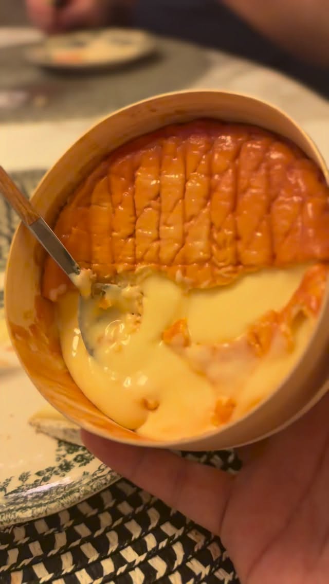 Glossy glossy tasty goodness which I devoured last night.
This is not just any Époisses, this is an Époisses fermier from La Ferme des Maronniers in Origny. And it’s exceptional. FULL ON but exceptional.
Appropriate posting time as we just passed (ish) the area on the TGV
I love you Époisses 🤤😋
.
.
.
.
.
#cheese #thecheeseexplorer #epoisses