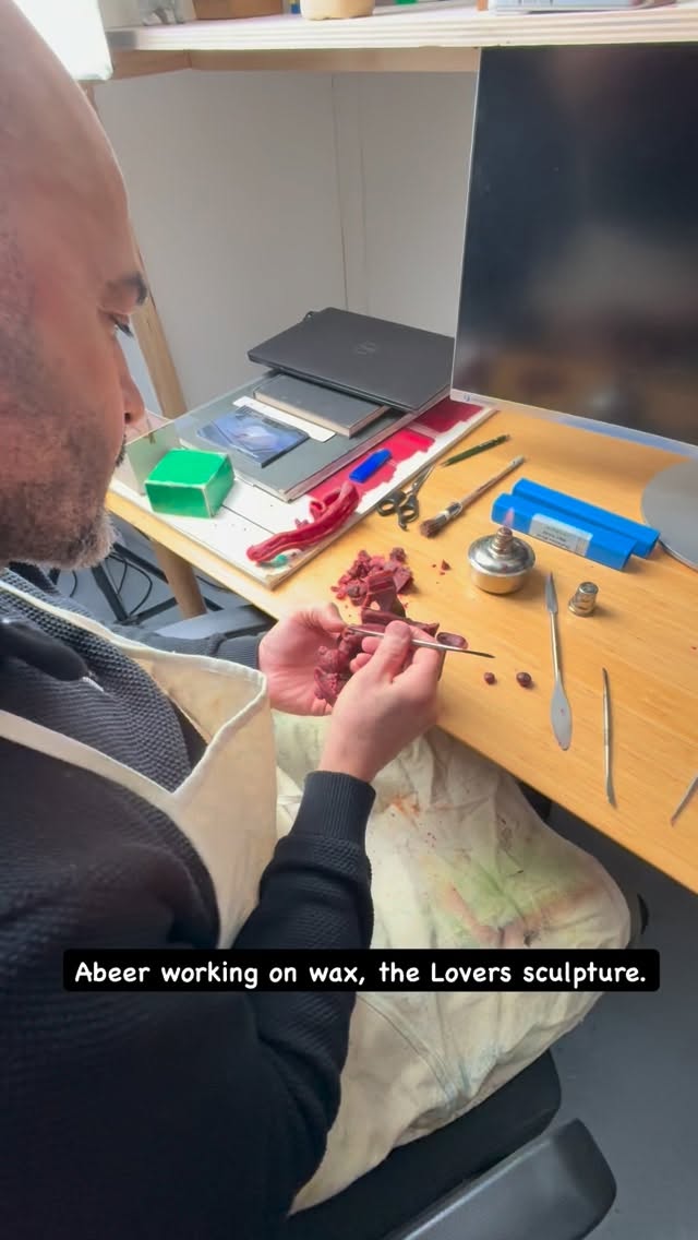 This is very detailed precise process. Working on wax before the last process of pouring the bronze.
These are hand size sculptures that are truly beautiful.
Stay tuned to see the end result. #artcollector #sculpture #bronzesculptures #artgallery #internationalartist