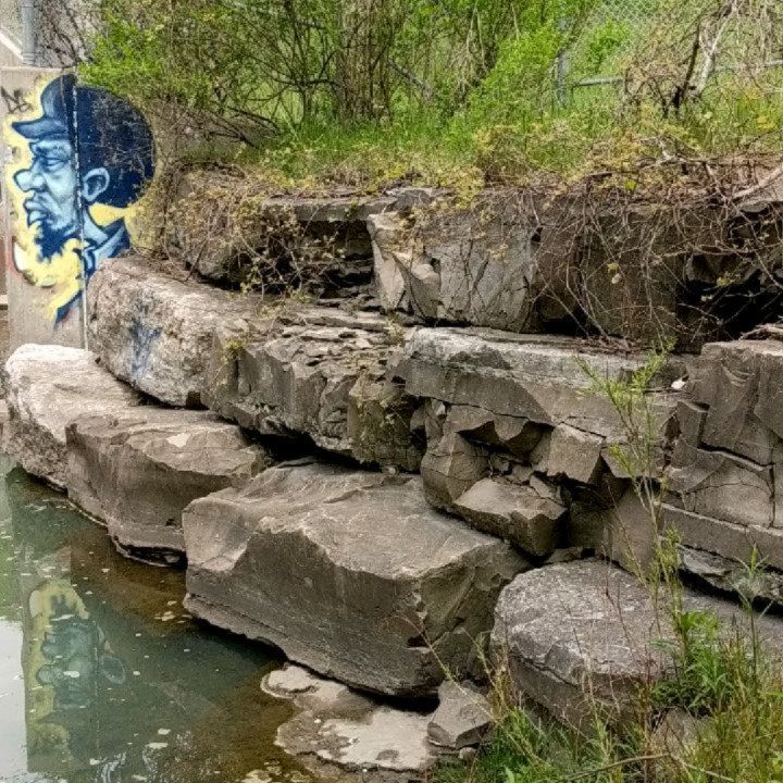 #FieldworkFridays @nespolo88 and @mbassingthwaite are out on a site walk on Highland Creek in Toronto with @geomorphix and Savanta. Always interesting sights to see in the beautiful Toronto valleys.