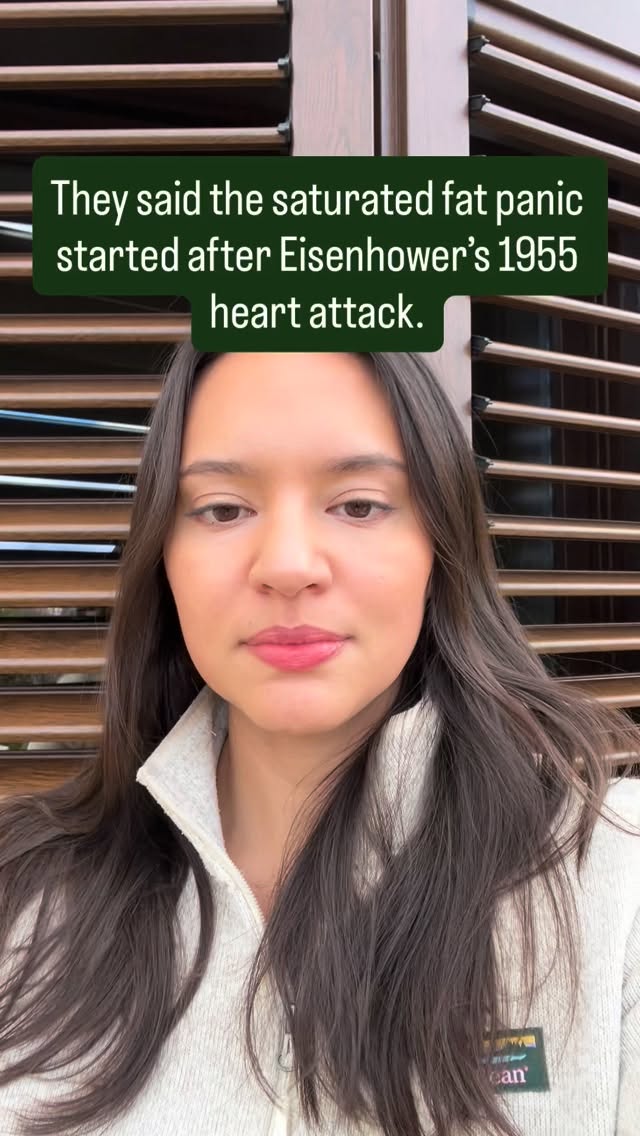 Big moments make compelling stories 📰
But they don’t always make accurate timelines 🕰️
During the Dietary Guidelines press conference, President Eisenhower’s 1955 heart attack was framed as the moment that supposedly launched decades of fear around saturated fat 🫀🥩
What often gets left out 👇
The Framingham Heart Study began in 1948 — seven years earlier 📊
Researchers were already studying cholesterol, blood pressure, smoking, and long-term cardiovascular risk before Eisenhower ever became a patient 🧠
His heart attack amplified public attention — it didn’t create the science.
That distinction matters when messaging moves faster than evidence ⚖️
I broke this down step by step in my latest blog — including what actually did (and didn’t) change in the 2025–2030 Dietary Guidelines 📚
🔗 Full breakdown linked in my bio