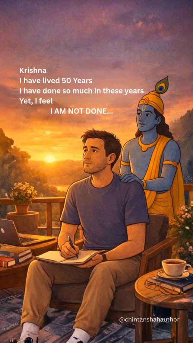 At 50, I realized something quietly powerful.
The feeling of “there’s more” isn’t dissatisfaction.
It’s awareness.
This conversation with Krishna reminded me that life isn’t meant to be completed—
it’s meant to be lived consciously.
Not to prove. Not to rush.
But to become.
Purpose is not a destination. It’s a way of being.
#ConversationWithKrishna #Turning50 #PurposeOfLife #ConsciousLiving
#SpiritualWisdom MidlifeAwakening InnerGrowth LifeReflections
BhagavadGitaInspired SoulJourney StillBecoming ModernSpirituality