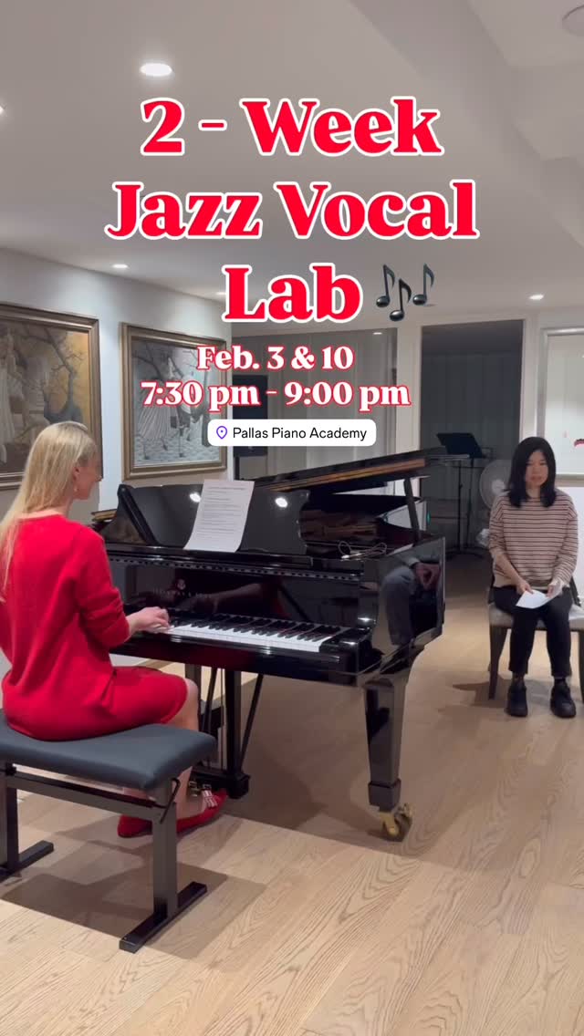 Jazz isn’t just about singing more. 🎤👩🎤🎶
It’s about hearing more. 🎧😉🪄✨
This vocal lab is for singers who want to go deeper —
into listening, time, phrasing, and expression.
Over two weeks, we’ll work with one jazz piece, apply key jazz singing concepts, and refine how you sing and hear.
You’ll notice the difference by the second week.
2-Week Jazz Vocal Lab
📍 Pallas Piano Academy
🗓 Feb 3 & Feb 10 (Tuesdays)
⏰ 7:30 – 9:00 pm
Small group. Studio setting. Guided feedback.
Message me for registration or more details.