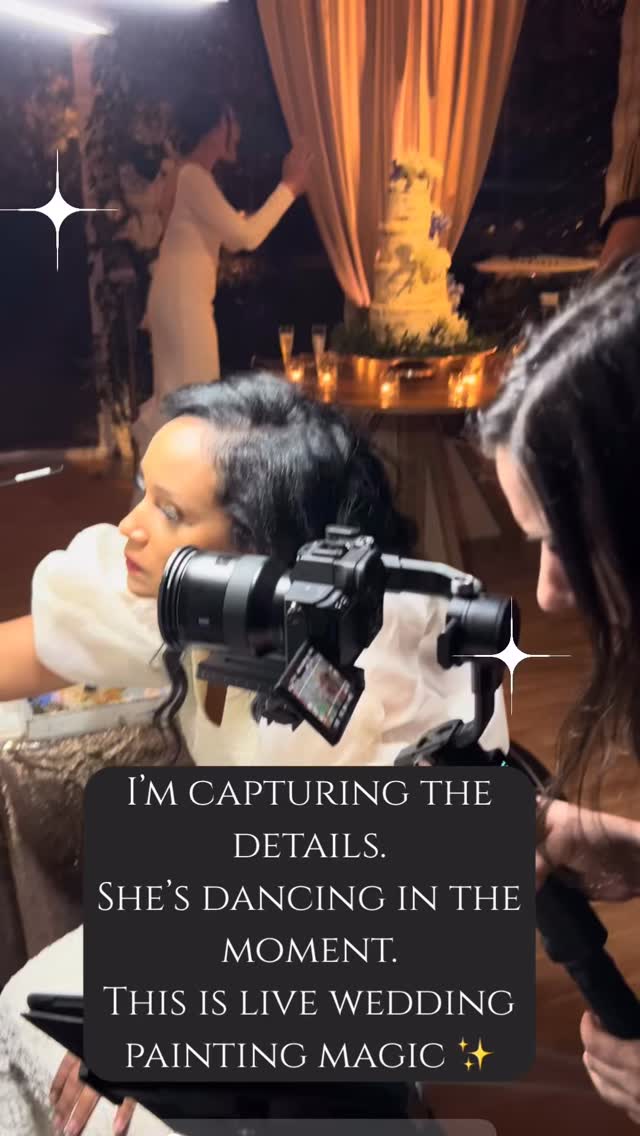 Capturing the details bride living her best life…just like it should be #liveweddingpainting #pappionartistry #artlife