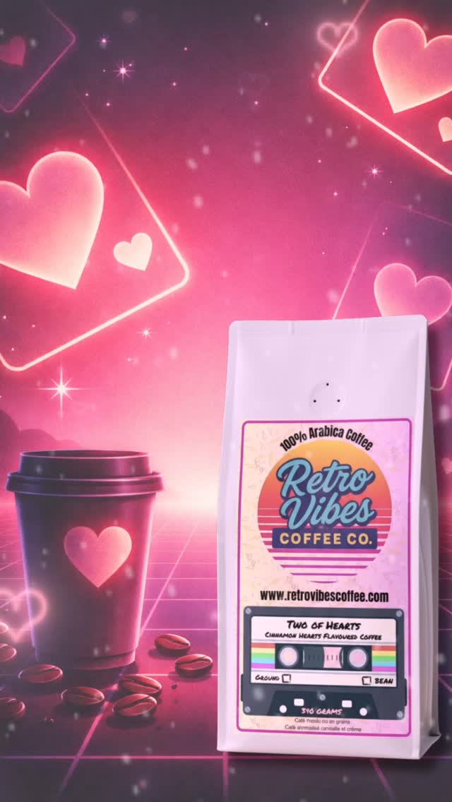 If Valentine’s Day had a soundtrack, this would be on Side A.
Two of Hearts is our limited Valentine’s coffee, all cozy cinnamon vibes and full-on Retro Vibes energy.
Love songs fade. Coffee doesn’t. ☕💖
#RetroVibesCoffee
#TwoOfHearts
#ValentinesCoffee
#80sNostalgia
#CoffeeTok