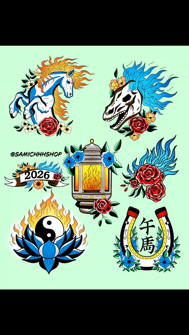 Year of the horse.
The FIRE horse. 🔥
I was born in the year of the horse and am also a fire sign.
I had a blast finishing this sheet off and losing myself out of my comfort zone.
Thanks for looking.
Available to be tattooed @tattootattooseattle
#lunarnewyear #chinesenewyear2026 #firehorse