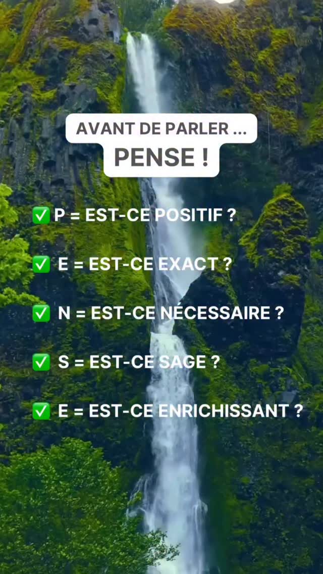 👉Avant de parler…. PENSE !🙏
Peut être vous est il déjà arrivé de parler à chaud d’un sujet ou de quelqu’un et de vous dire quelques instants après que vous auriez dû vous taire...
👉Alors, pour éviter ce type de désagrément il existe une technique de communication facile à retenir car basé sur un acronyme très approprié, la méthode PENSE (avant de parler) qui est présentée dans le visuel de ce post et qui rappellera à certains le célèbre test des 3 passoires de Socrate.
👉Cette méthode peut également servir quand vous répondez à chaud à des messages types mails ou sms où parfois les émotions l’emportent sur la raison. Il est judicieux dans ces cas là d’attendre un peu avant de répondre (ou pas) pour éviter de surréagir avec des conséquences qui peuvent être très fâcheuses pour soi et pour le destinataire du message.
👉Qu’en pensez vous et utilisez vous cette méthode ou d’autres pour justement éviter ce type de désagrément ?
Www.naturopathierennes.com