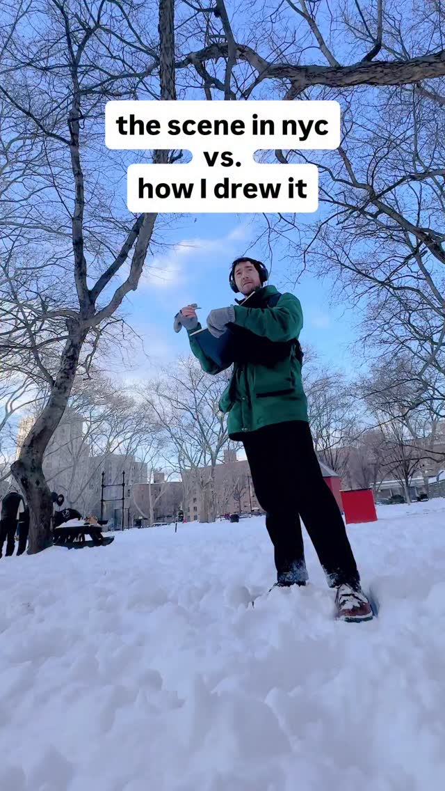 Snow day sketches in NYC ❄️📓 #snowboarding #sketchbook #dailydrawing
