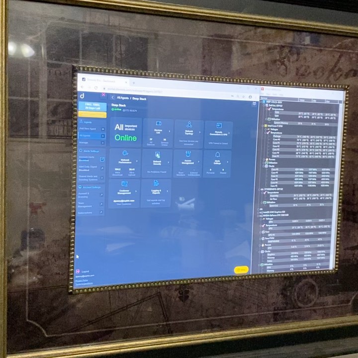 All @luxulcorp network rack with a custom framed monitor!