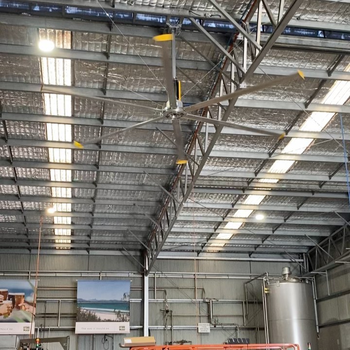 Big operation installing some sensational @bigassfans at Stone & Wood @stoneandwood yesterday. Massive effort by the boys