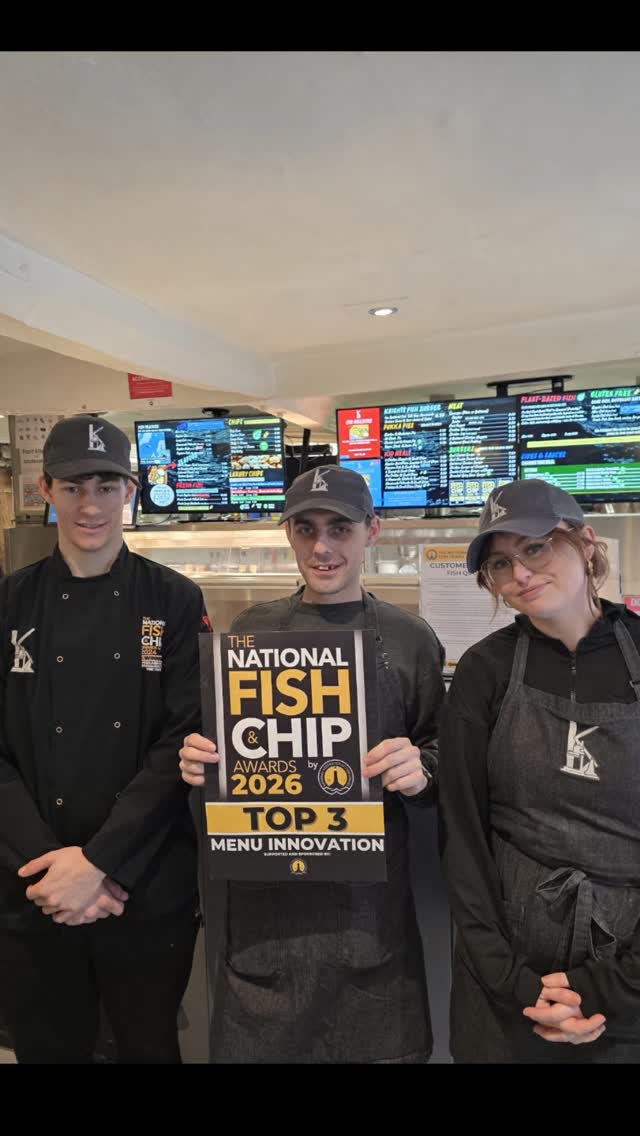 Our Top 3 Menu Innovation poster from the National Fish & Chip Awards 2026 has just arrived 🏆🐟🍟
With the awards only 4 weeks away, we’re really proud of the recognition so far.
Huge thanks to our amazing team, the wider fish & chip industry, and our customers for the continued support ❤️
Fingers crossed for the day 🤞
#NationalFishAndChipAwards #Top3 #MenuInnovation #ProudMoment #TeamKnights ThankYou FishAndChips Glastonbury