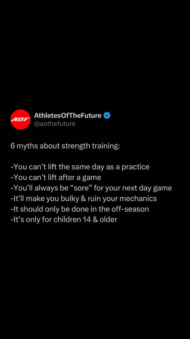 Don’t let these old myths hold back your development!
Strength training done right makes you faster, stronger, and more resilient — in season and out.
👥 Follow a.o.f.training to increase your athletic performance & mindset🚀
📲 Share | Save | Tag a friend who needs to see this🤝