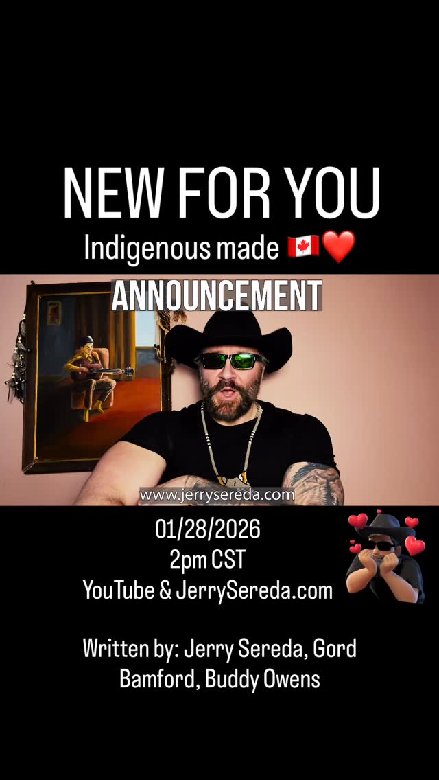 NEW MUSIC VIDEO - “I Met a Woman” Official Video drops tomorrow (Jan 28, 2026) at 2pm CST.
Thanks for all your support!! See you tomorrow!! ❤️🤠🇨🇦
Please 🙏 request at your local station - “I Met a Woman” - Jerry Sereda
#jerrysereda #indigenousmusic #countrymusic #manitobamusic canadiancountry
