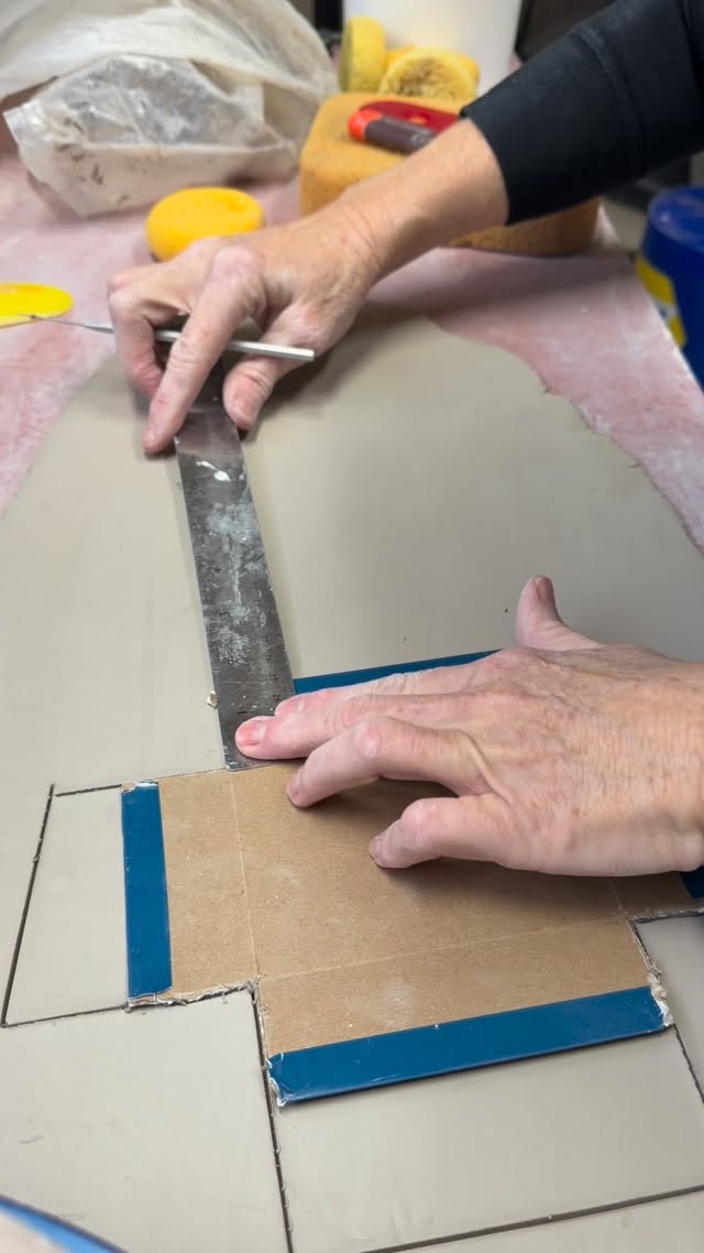 Making boxes got you down? How to make clean square box forms from slab… #handbuiltceramics #slabbuiltceramics #tutorials #potterytips