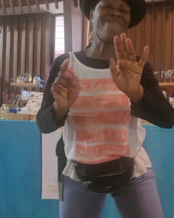 I found an African dance teacher at the brunch. She's doing a little demo. And all the best jewelers were there. Showing their work