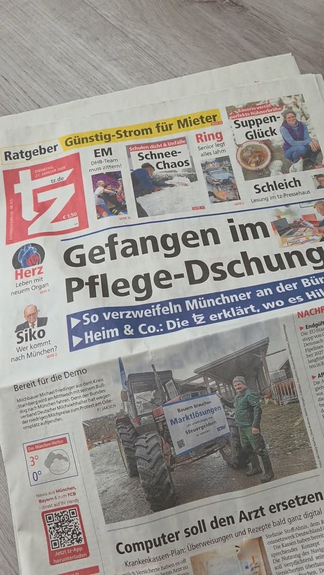 Pflege unter der Lupe: in der heutigen @tz_muenchen berichten unsere @pflegewaechter aus ihr Alltag und geben Tipps und Einblicke in die Herausforderungen und Möglichkeiten im Umgang mit den Pflegekassen #pflege #unterstützung #bürokratie #bürokratieabbau #verhinderungspflege