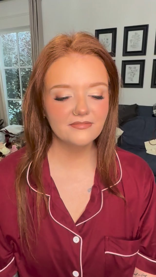 My beautiful bridesmaid this morning ♥️🍒👠🍓🚨💋❤️🔥 #redheadmakeup #bridalmakeupartist #bridesmaids #makeupartist #georgiamakeupartist