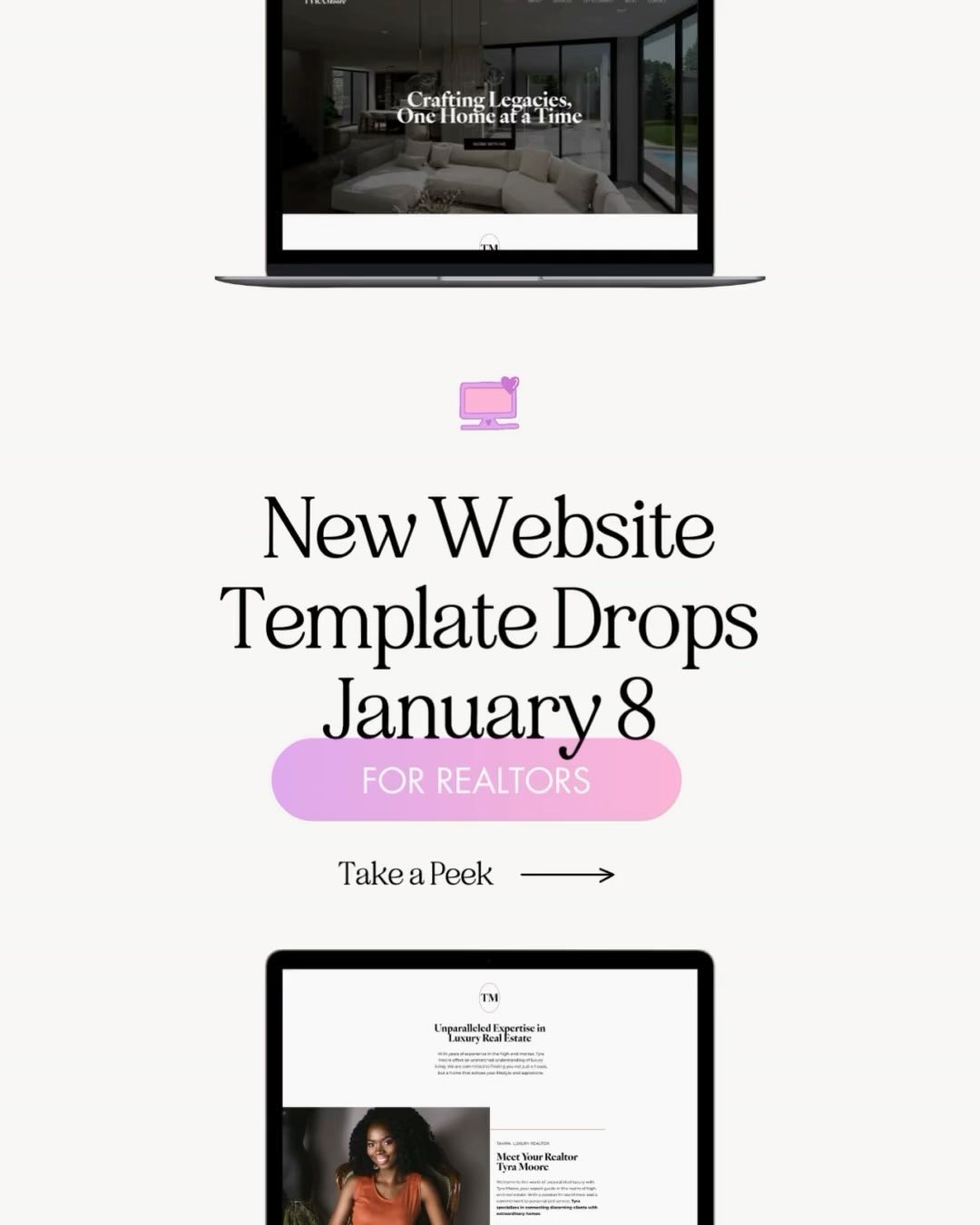Happy New Year y’all!!!
👋🏾 Heads up Muses. Especially for the realtors out there.
I’ve created a new modern and classic Wix website template just for you. Designed to get you up and running in days, not weeks, this might just be your newest secret weapon to add to your lead collection toolbox.
Not a realtor but loving the vibe? No worries! That’s the beauty of my website templates. They can easily be customized to fit any niche.
Mark your calendar for next Monday, Jan 8. If you’re not part of the Muse Tribe yet, bad news is you’re missing out on early access and an exclusive discount. But hey, there’s always a silver lining: you can still join before the launch. Click the link in my bio. 😉
#itsmondaysmuse #wixwebsite #websitetemplate