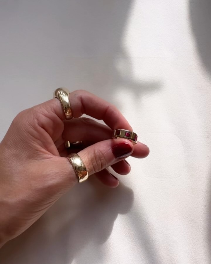 Getting to riff and collaborate with creative people is what I love. This is my medium.❤️ From a vintage design that she loved but needed tweaks to make it more comfortable to wear. After finding these sweet princess cut rubies, I had them recut by an expert lapidary to make them low riders so that they would nestle down in the gold and be a dream to wear forever on her pinky.
Rubies are a favorite of mine, actually anything red is:)
The name ruby comes from the Latin word ruber, which means red. This enchanting jewel is nothing short of extraordinary, and like many of the famous world jewels, the meaning and history are what make a ruby even more desirable. When thinking about the symbolism of the ruby, it is necessary to consider its meaning throughout time and how the profoundness of this stone has transformed through different cultures, religions, regions and societal changes. With so many different beliefs and cultures out there, rubies possess a unique meaning to all.
Ancient warriors in Burma and China embellished their armour with rubies to provide protection in battle. Some even inserted the gems into their own flesh, believing it to influence invincibility.
Symbol of love and commitment, ruby jewels were once thought to protect people against misfortune and illness.
Early cultures cherished rubies as they believed they held the power of life due to the blood-red colouring, leading to a bleeding and inflammation remedy.
If rubies were presented to the god Krishna, ancient Hindus believed he would grant them rebirth as an emperor.
Many years ago, those in India believed ownership of rubies would allow them to live in peace with their enemies.
The ruby is given as a traditional gift for a July birthday, plus the 15th and 40th wedding anniversaries referred to as the ruby jubilee, haha.
Always a pleasure to get to work with these beauties. Thank you @suddenlystarving for this adventure ❤️✨ #rubyring#pinkyring#katherinelincoln#goldsmith#madeinnyc#sculpturaljewelry