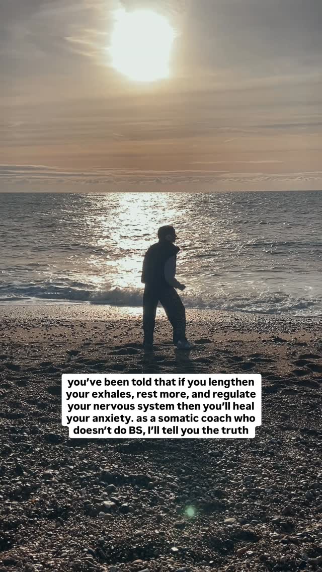 Okay, none of these practices//states is BS in and of itself. In fact, they’re all helpful in *managing* anxiety (except maybe rest, but that’s for another post)
Until anxiety doesn’t WANT to be managed anymore.
Focusing purely on linear tools and mechanics like breathing ‘optimally’ to heal anxiety has its limitations because it misses the key aspect of healing:
WHY you’re not breathing optimally in the first place, WHY your NS is dysregulated in the first place, and WHY you’re anxious in the first place.
AKA the RELATIONSHIP between all aspects of the bodymind, psychological, phyiological, and spiritual. You don’t create that with surface level management tools.
It’s why people find it so difficult to adapt to and maintain practices and ultimately get sick of using tools and why I rarely give my clients a daily practice, because what caused the system to ‘maladapt’ in the first place is still charged in the body. You’re just fighting your own protection rather than integrating the part of you who needed protecting and *doesnt* need protecting anymore.
⚡️ if you’re sick of performing the linear, surface level tools and realising they ultimately don’t actually integrate the part of you that’s creating anxiety, comment ‘charge’ and I’ll send you the link for The Charge, my self paced mini course that’ll get you on the path to alchemising your anxiety so you can let go of constantly managing it through practice after practice that feels better in the moment, but never seems to lead to lasting change.
————-
#anxiety #nervoussystem #nervoussystemregulation #healingjourney #somatics
