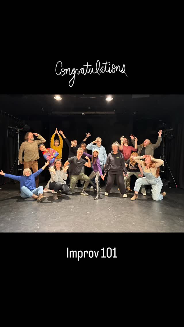 Congratulations to this month’s student grads! 🎉 We’ve had such a great time with you over the last four weeks.
Tonight, Improv 301 and Musical Improv students will take the stage at @theatreskam for their graduation showcase. The show is sold out, but if you grabbed a ticket, we’ll see you tonight at 8:30! 🎉
This is just the beginning. We can’t wait to see where you go next.
#yyjimprov #yyjcomedy #victoriabc #gardencityimprov #studentshowcase