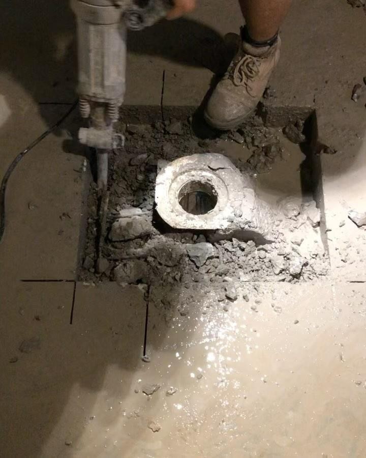 Floor waste full of concrete ! #blockdrain #sydneyplumber #concrete #plumbingrepair