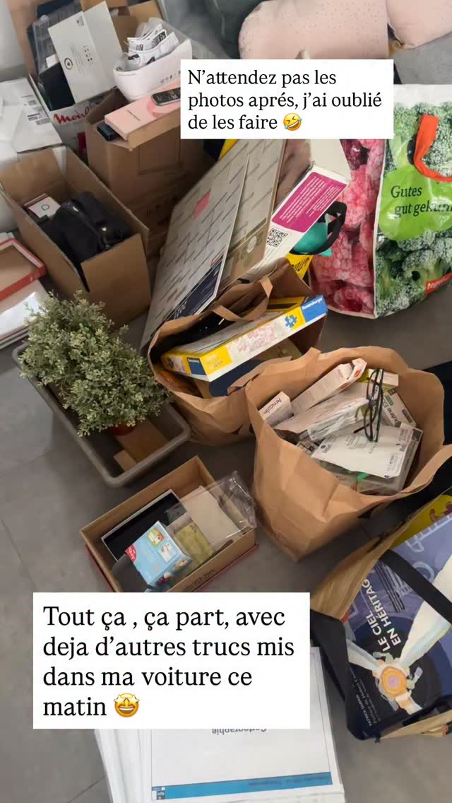 Normalement c’etait une story mais voila cette micro video se retrouve dans les réels ,
Hasard ou mauvaise manip ( 😂) ce n est pas grave après tout ça montre le volume que l’on peut désencombrer en 4 h !!!
Alors si le ❤️ t’en dit , abonne toi à mon compte je te prouve que faire le vide , c’est possible !!!
Je ne suis pas minimaliste mais comme m’a dit ma cliente ce matin :
« Quand tu es partie la voiture pleine , je me suis sentie allégée, bien , je dirai même soulagée »
Je suis sandra fradin home organiser passionnée ❤️
Mon numero 06 62 64 99 26
#homeorganization #homeorganizerlyon #homeorganiserlyon