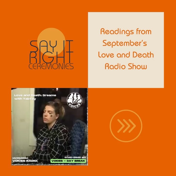 😴Love and death as dreams for September’s radio show. Here are some readings from the show, which you can listen back to via link in bio #dreams #dreamy #dreampoem #dreampoetry #funeralpoem #lovepoem