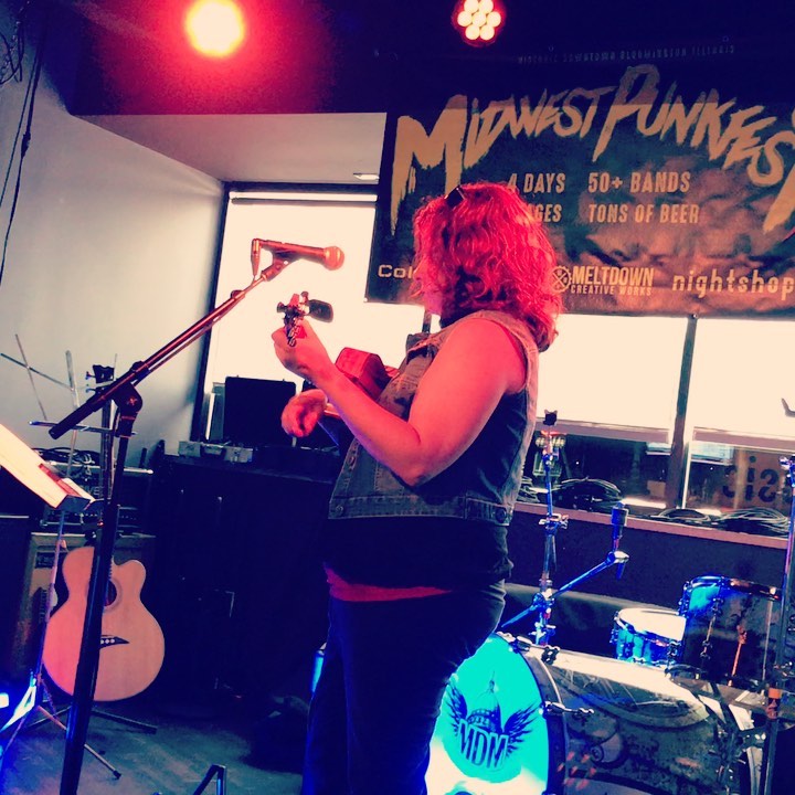 Good friend @emileleukulele killing that Uke to kick off day 4 of #mwpfxi aka Midwest Brunch Punkfest! #party #sundayfunday #punk #ukulele #festival #midwest #centralillinois
