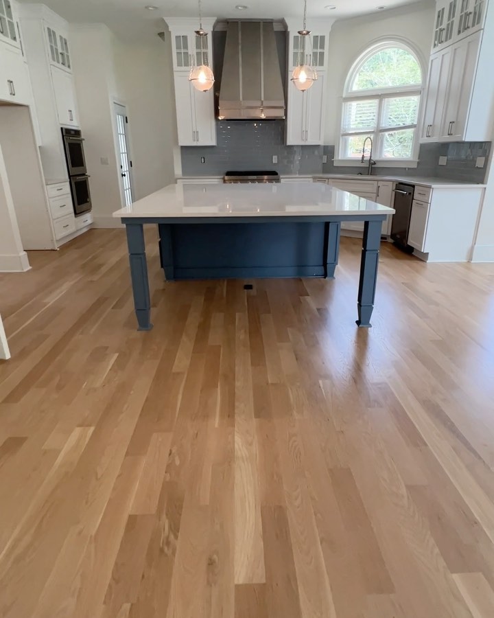 We've just revamped over 3,000 SF of flooring! Out with the old red oak floors, treads, and posts and in with brand new select grade solid white oak planks. Finished off with the pristine look of Bona Natural Seal and sealed in durability with 2 coats of Bona HD Traffic. Modern transformations like this are simply breathtaking. #FlooringUpgrade #WhiteOakElegance #bonafinish