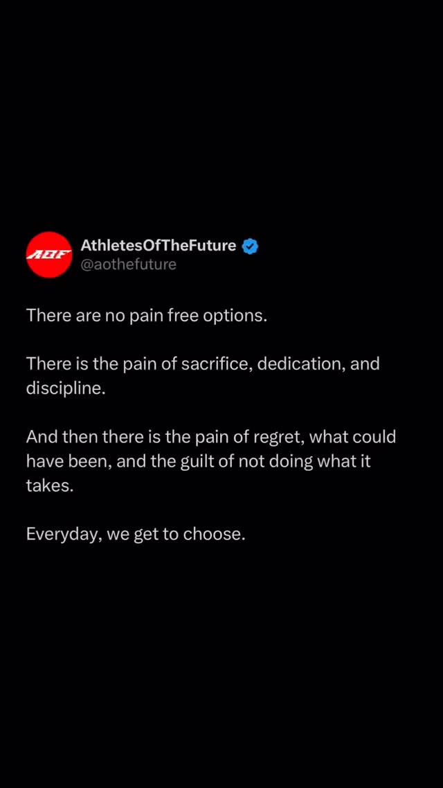 ♦️The choice is yours.♦️
👥 Follow a.o.f.training to increase your athletic performance & mindset🚀
📲 Share | Save | Tag a friend who needs to see this🤝