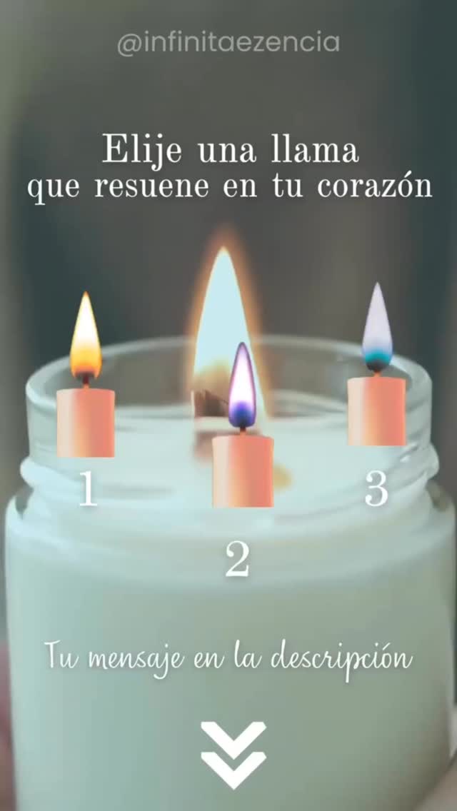 🕯️Elige cuál de las 3 llamas de la vela resuena en tu corazón para recibir su mensaje.
Escribe en comentarios cuál elegiste (1, 2 o 3) 👇🥰 y comenta AMÉN para concretizar el mensaje 🙌
Este Mensaje es Para Ti 🌟
🕯️1 Esta luz hoy viene a recordarte que está presente al final del túnel, atravesar las sombras es parte de recordar tu luz, es así como recuerdas tu esencia.
~ Soy el Ángel de la Verdad y Hoy te Unificas y transformas.
🕯️ 2 Esta luz representa la esperanza, no pierdas la fe, si una puerta se ha cerrado, verás que en el tiempo perfecto se abren las adecuadas ~ Soy tu Ángel de la Esperanza y te digo, Persevera.
🕯️ 3 Esta luz es la expresión más profunda y cercana de ese Ser que tanto Amas, no hay distancia, no entres en angustia, el Amor se fortalece y se siente la presencia del Amado en el corazón ~ Soy tu Ángel de la Guarda, recuerda el Amor es la Fuerza más grande del Universo y está siempre presente.
#111mensajesparaelalma #mensajespositivos #mensajesdeluz #infinitaezencia #ximenaheviayvaca