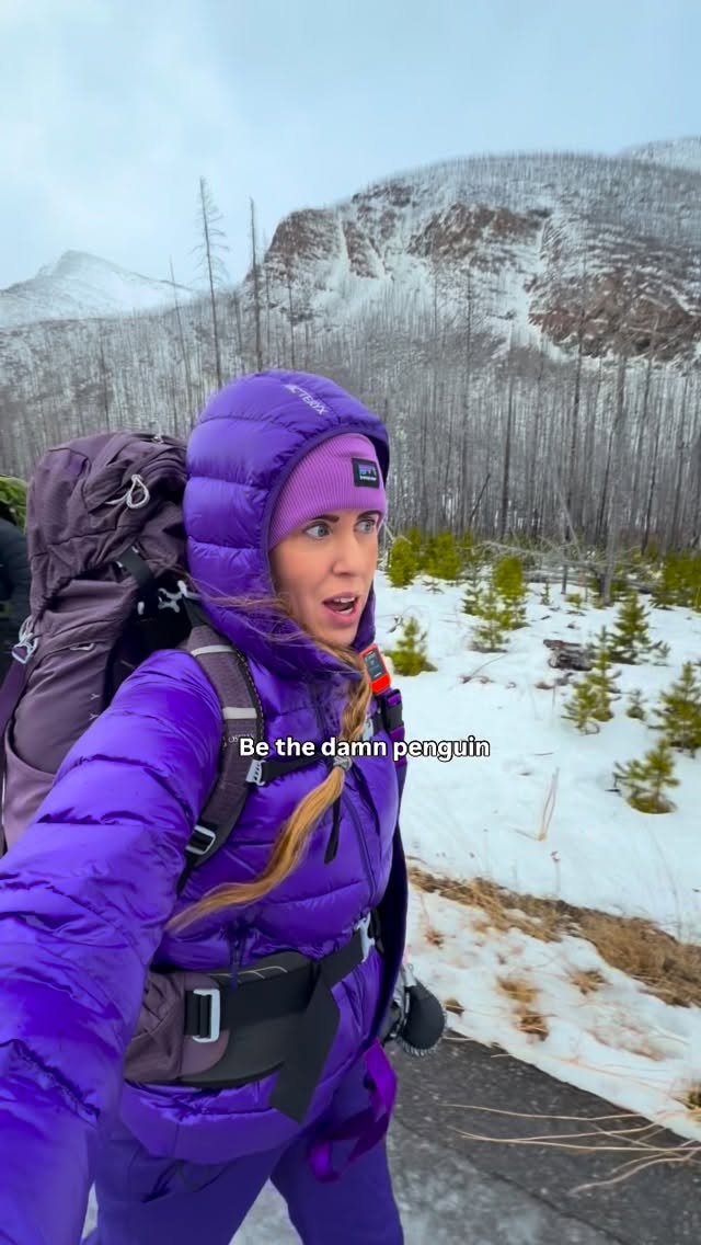 Into the mountains for a winter backpacking trip
#penguin #exploringwithkids #hikingmom