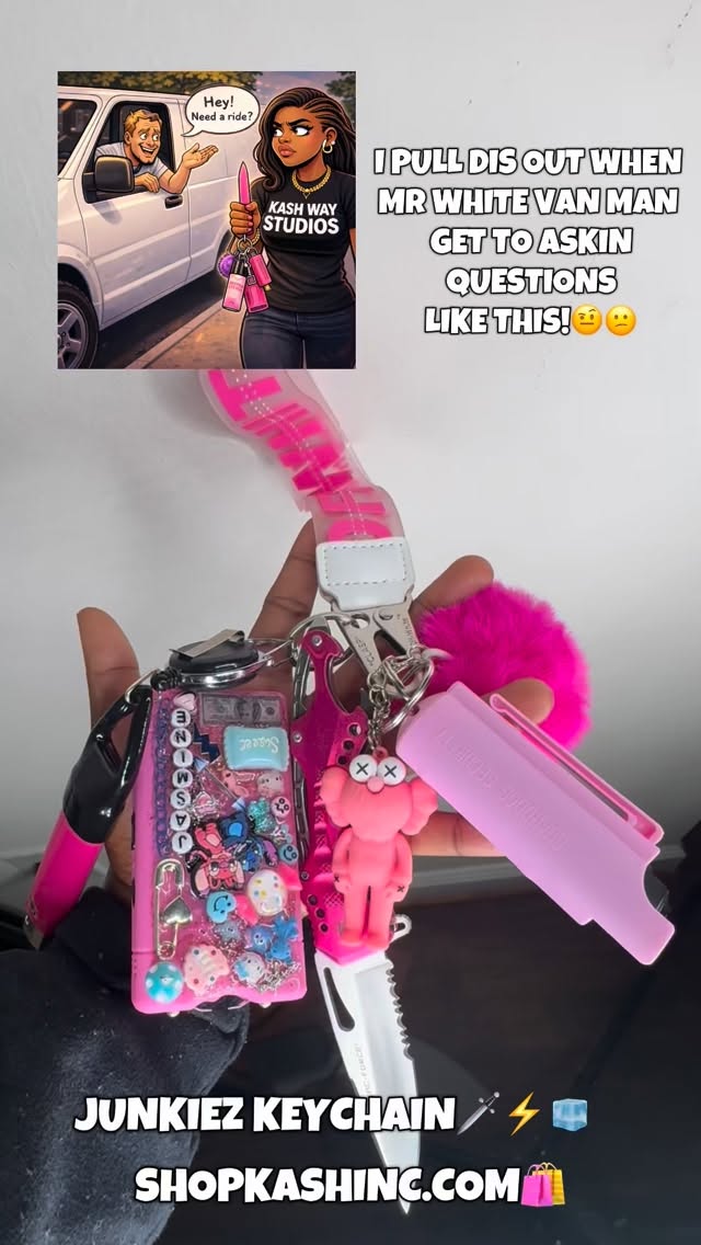 NAH ION NEED A RIDE🤨 AND YO BEST BET IS TO STAY IN DAT VAN & FIND YOU SUM SAFE TO DO!🤨
ARE YOU READY TO FOR SOME PRETTY PROTECTION?👀🥵🤭 ONLY AT LINK IN BIO! 🛍 PRODUCT: “DA LOUDEST KEYCHAIN” AT SHOPKASHINC.COM🛍 INCLUDES Stun G, Pep spray, 8” Pocket Knfe, OW Wristlet, Lighter + Leash, Kaw Kid, Authenticity tag, & Puff💫