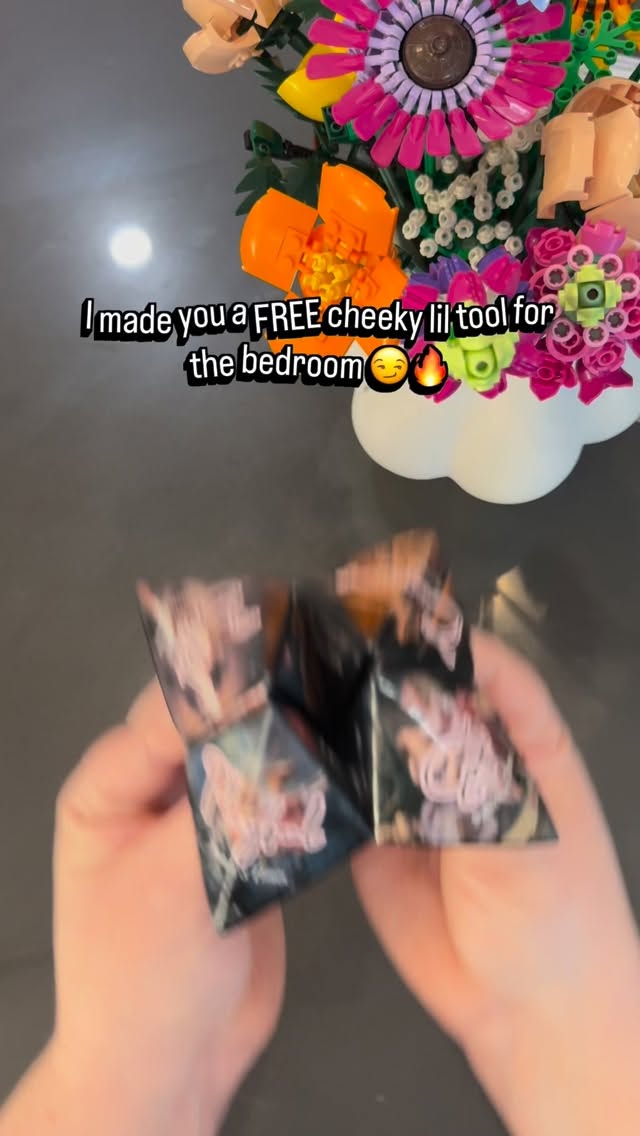 I made you something… 💋
The Cheeky Choice is a free, foldable tool inspired by the classic fortune teller. It helps you explore pace, touch, and control one choice at a time.
Playful. Direct. Surprisingly clarifying.
✨ Free download
💌 Includes an exclusive 10% off code for the Pleasure Planner
Comment CHOICE and I’ll DM you the link.
P.S. I’m a small biz without a fancy auto reply system yet, so if it takes me a minute, I promise your link is coming 💌