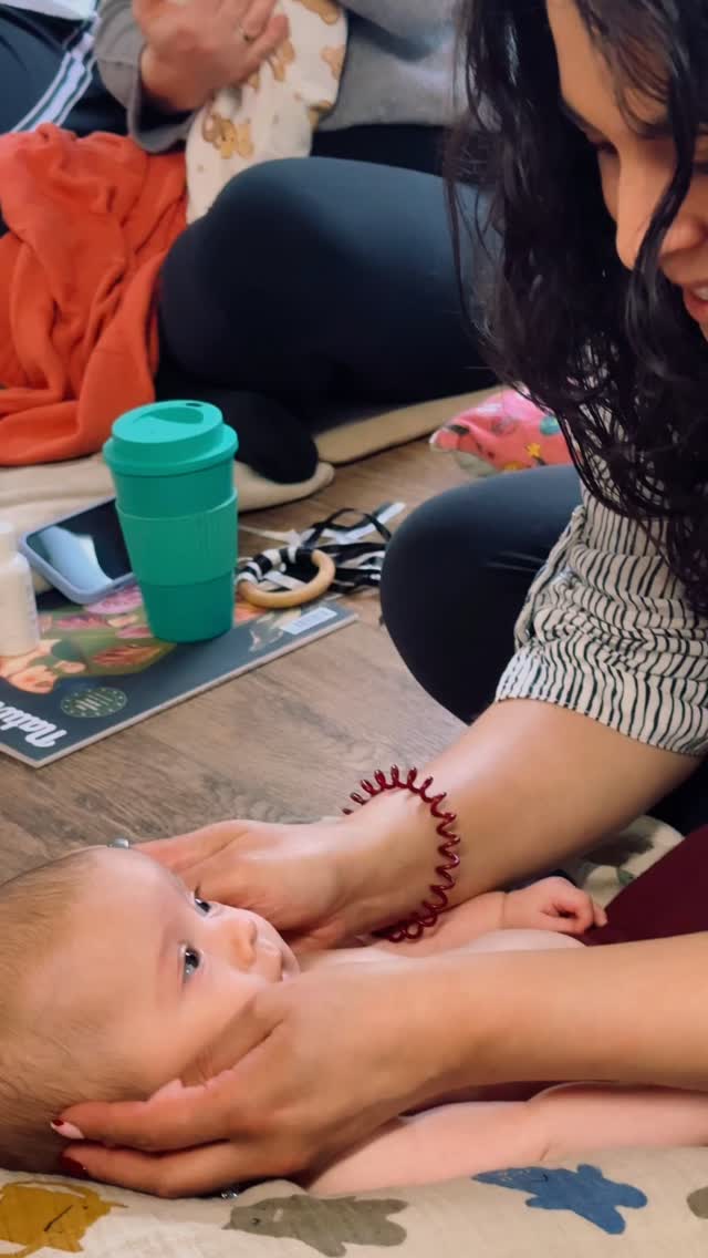 Today in baby massage there was a really lovely, quiet moment.
A mum was gently massaging her baby’s face and the two of them just looked at each other. No distractions, no rushing. Baby completely relaxed, mum slowing her breath, smiling, really taking her baby in.
There was so much love in their shared gaze. The kind that comes when you pause long enough to notice it.
Moments like this are why baby massage feels so special. It’s not about doing anything fancy — it’s about slowing down, breathing together, and giving space for connection to happen.
My classes are there to hold these moments. A calm space where parents can slow down, tune in to their baby, and let that bond deepen in its own time. Xx
