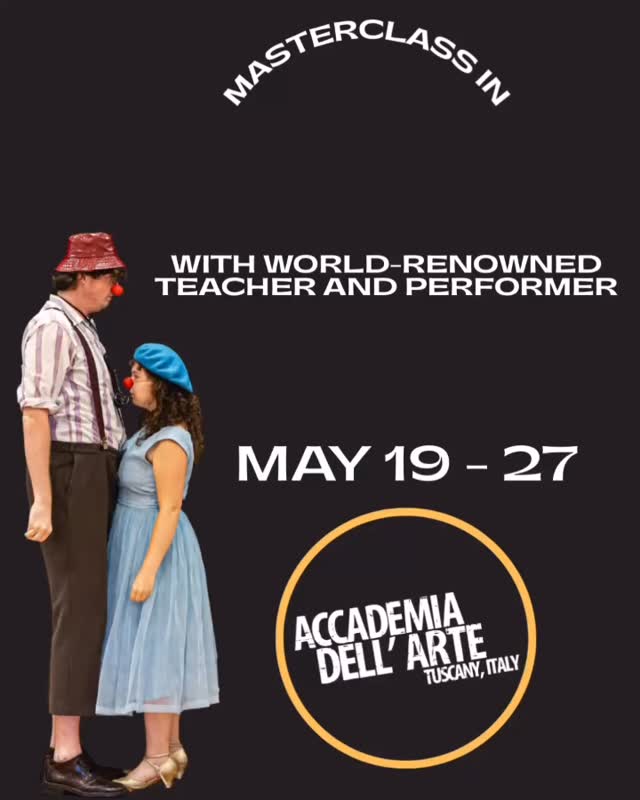 Next up on the Masterclass series is the incomparable @christopherbayes ✨ Join us for some fun and frivolity in the hills of Tuscany 🎉#accademiadellarte #studyabroad #professionaldevelopment #clown #christopherbayes