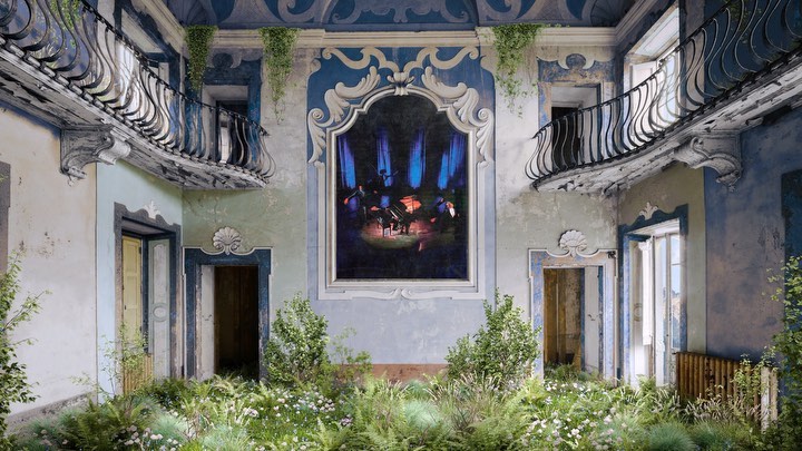 ‘Blissful Happy Fool’ was acquired yesterday by Wang! A collaboration together with @ryan.koopmans and @0xtjo . 8pm every night the artwork switches to nighttime and 8am the daytime version emerges. 🌙☀️ This villa has a lot of history working as a mental health facility, psychiatric hospital and political prison. The foliage in the room primarily consists of medical plants.