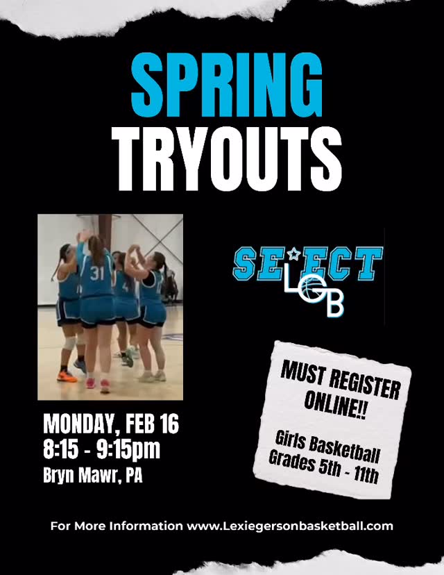 🚨SPRING TRYOUTS🚨
**Monday February 16th**
The LGB Select Spring Evaluation is just around the corner! This will be our FINAL open workout before we officially kick off the 2026 spring/summer AAU season!
Spots still available on various teams! If you'd like to be considered for an open roster spot on a LGB Select team, please register online. For more info, please visit our website.
🔗 in bio ~ Sign up now!
💻 www.Lexiegersonbasketball.com
📧 Lexiegersonbasketball@gmail.com