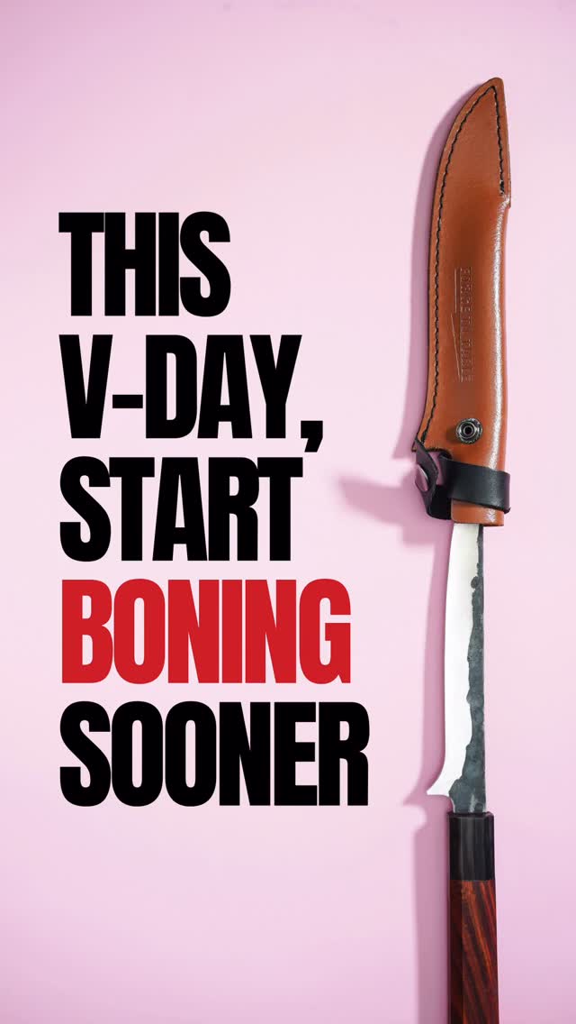 Why wait until Valentine’s Day to start boning? 😌 Score a 7” Boning Knife for 20% off!
Huh? What did you think we meant? Get your mind out of the gutter! Grab a gift your partner can enjoy again and again!
Also enjoy 20% off blades 10” & up and sayas—because protection matters. 😉🔪
Use code: VALENTINES
January 25 – February 14